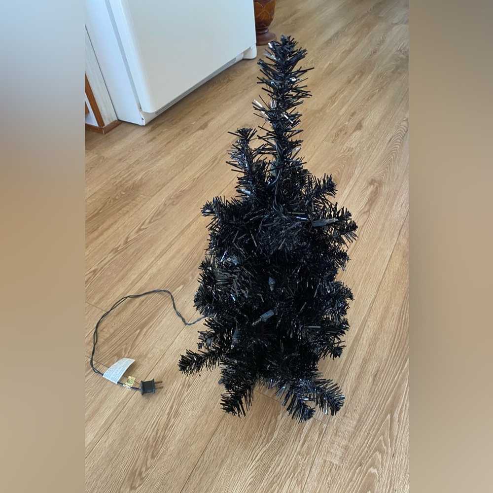25 Inch High Prelite Black Artificial Tree Christmas Core Halloween Core